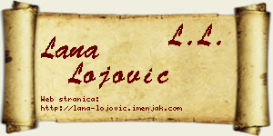 Lana Lojović vizit kartica